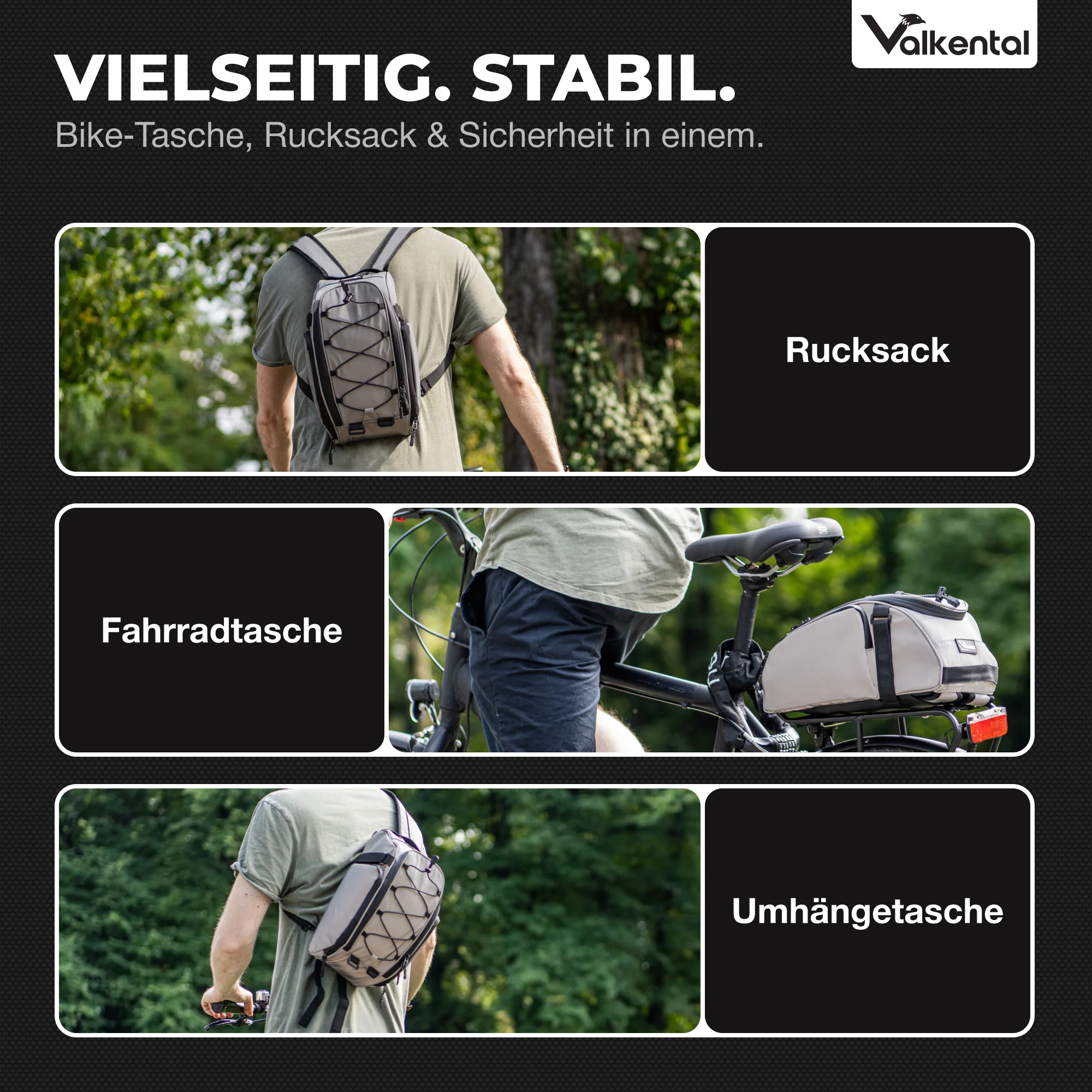 Trunk Bag - Aufliegende 3in1 Gepäckträgertasche mit Rucksackfunktion - Image 15
