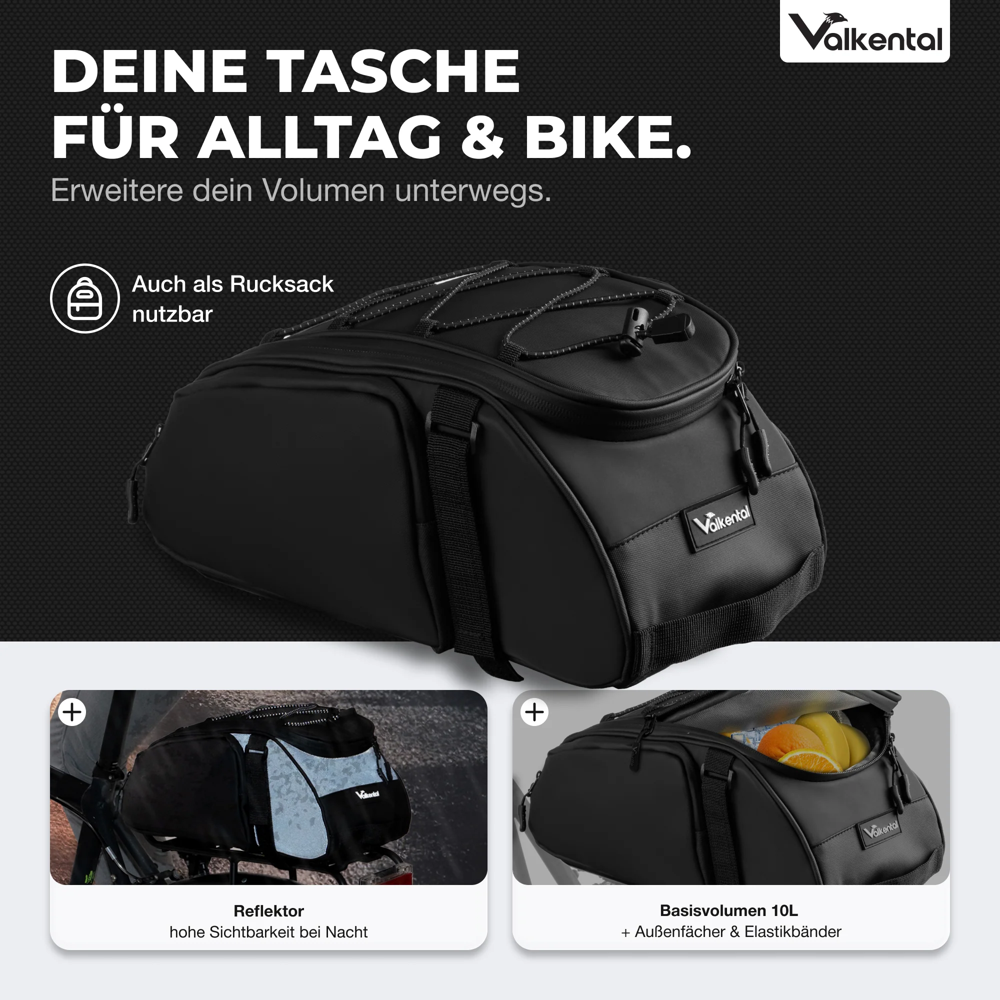 Trunk Bag - Aufliegende 3in1 Gepäckträgertasche mit Rucksackfunktion - Image 21