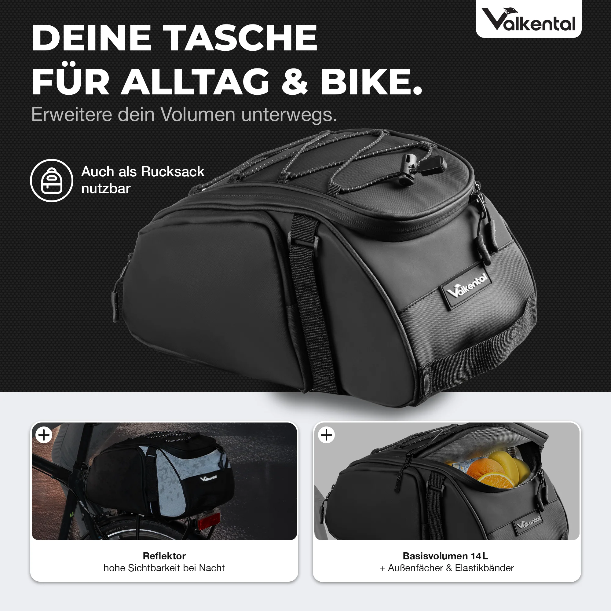 Trunk Bag - Aufliegende 3in1 Gepäckträgertasche mit Rucksackfunktion - Image 52