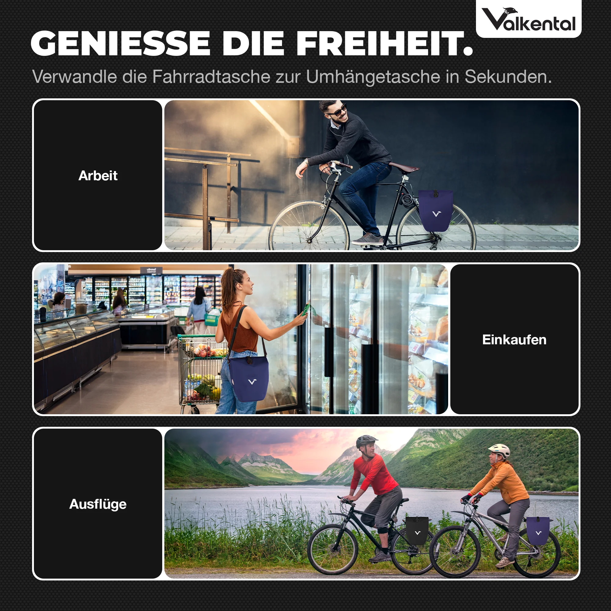 Bike Bag - große & wasserdichte Gepäckträgertasche - Image 54