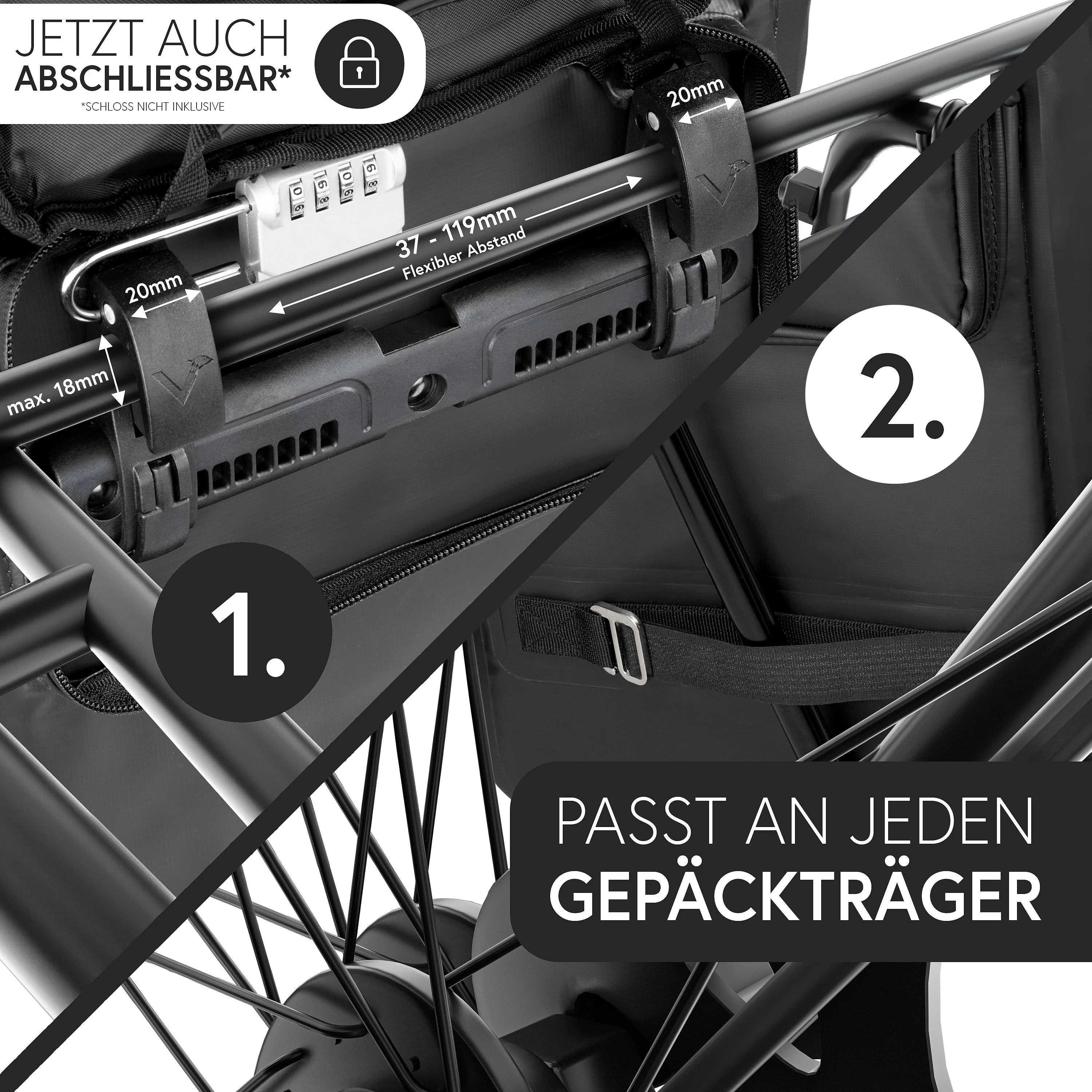 ValkOne 3in1 Fahrradtasche - perfekt für deinen Alltag! - B-WARE - Image 24