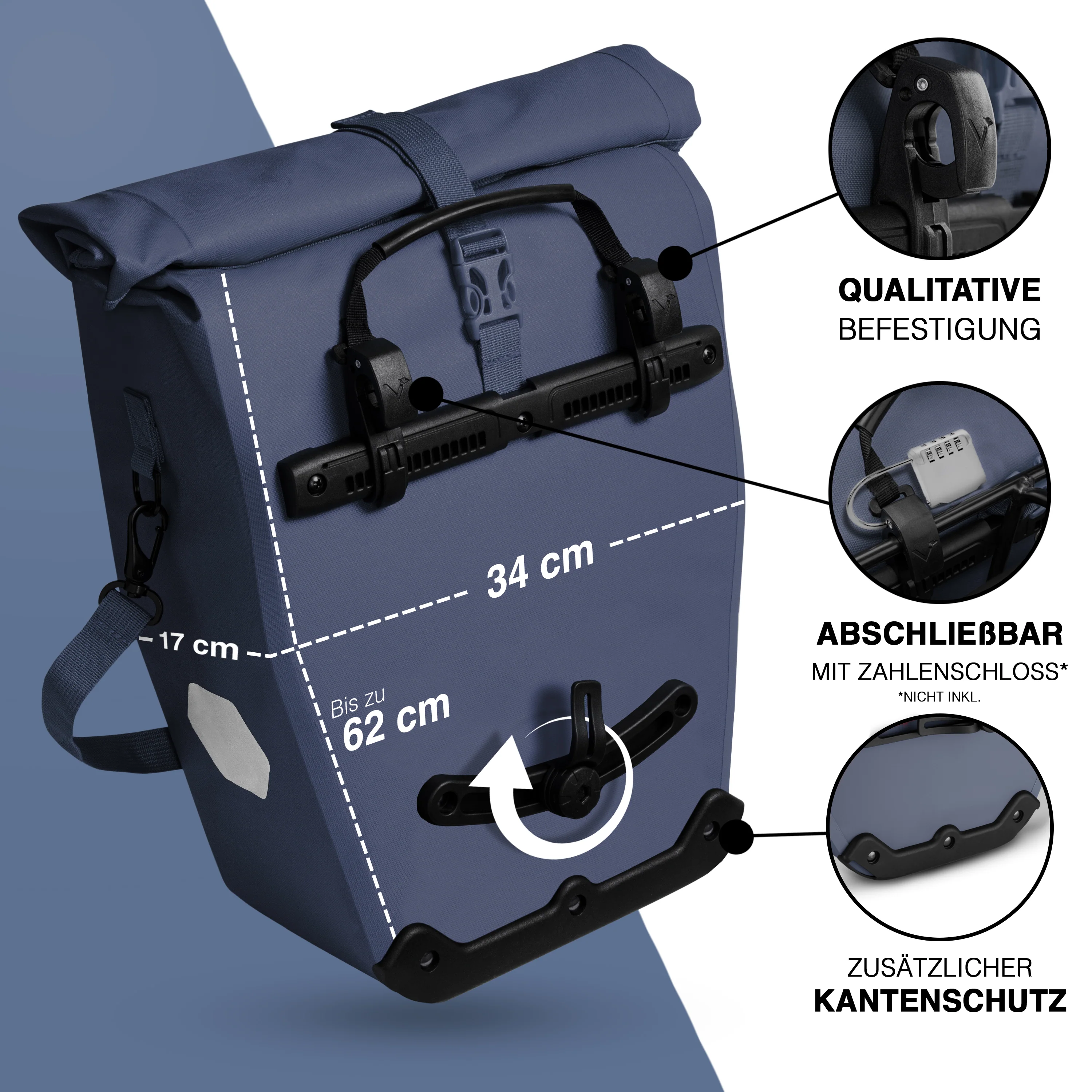 Bike Bag Urban - Praktische 2in1 Gepäckträgertasche im urbanen Look - Image 26