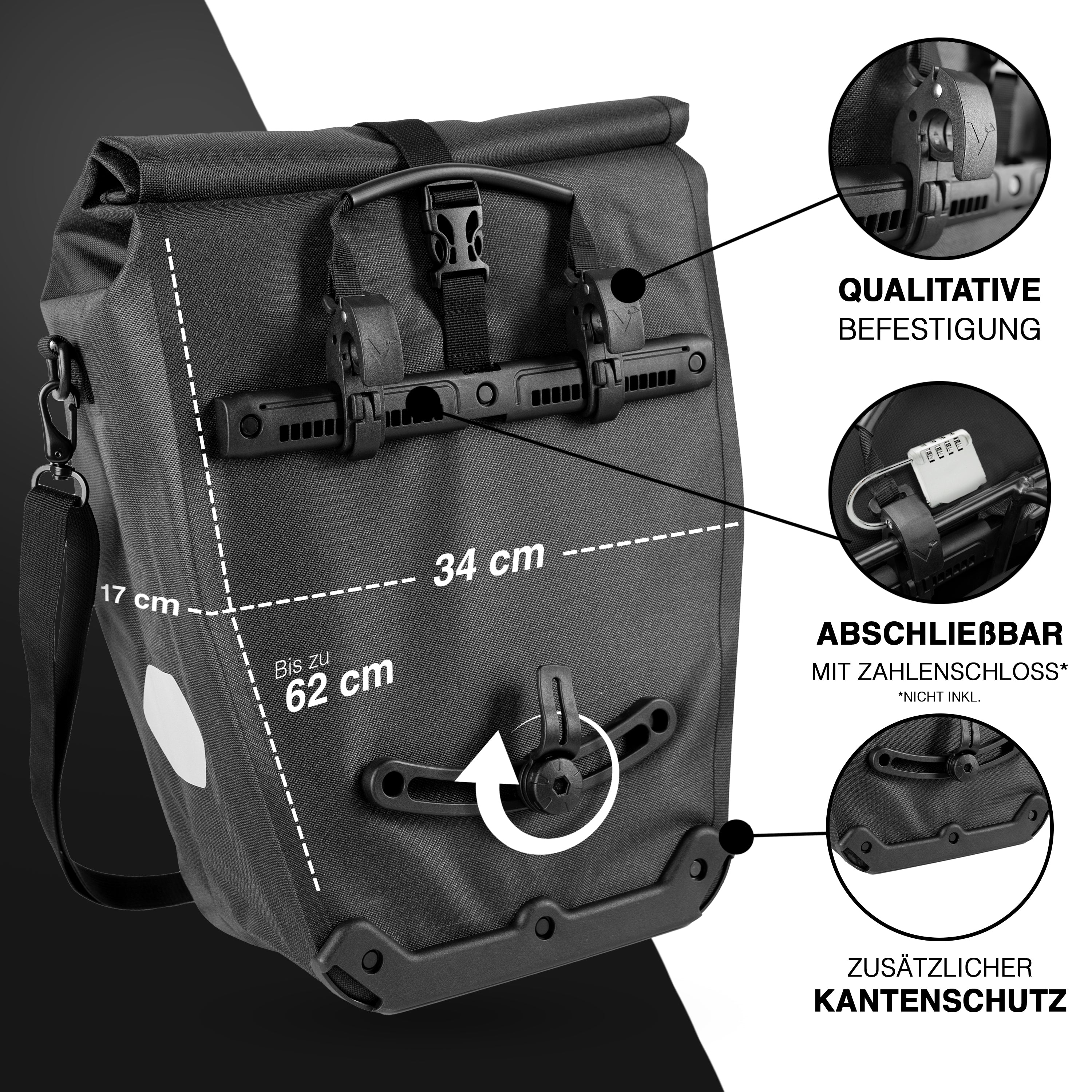 Bike Bag Urban - Praktische 2in1 Gepäckträgertasche im urbanen Look - Image 42