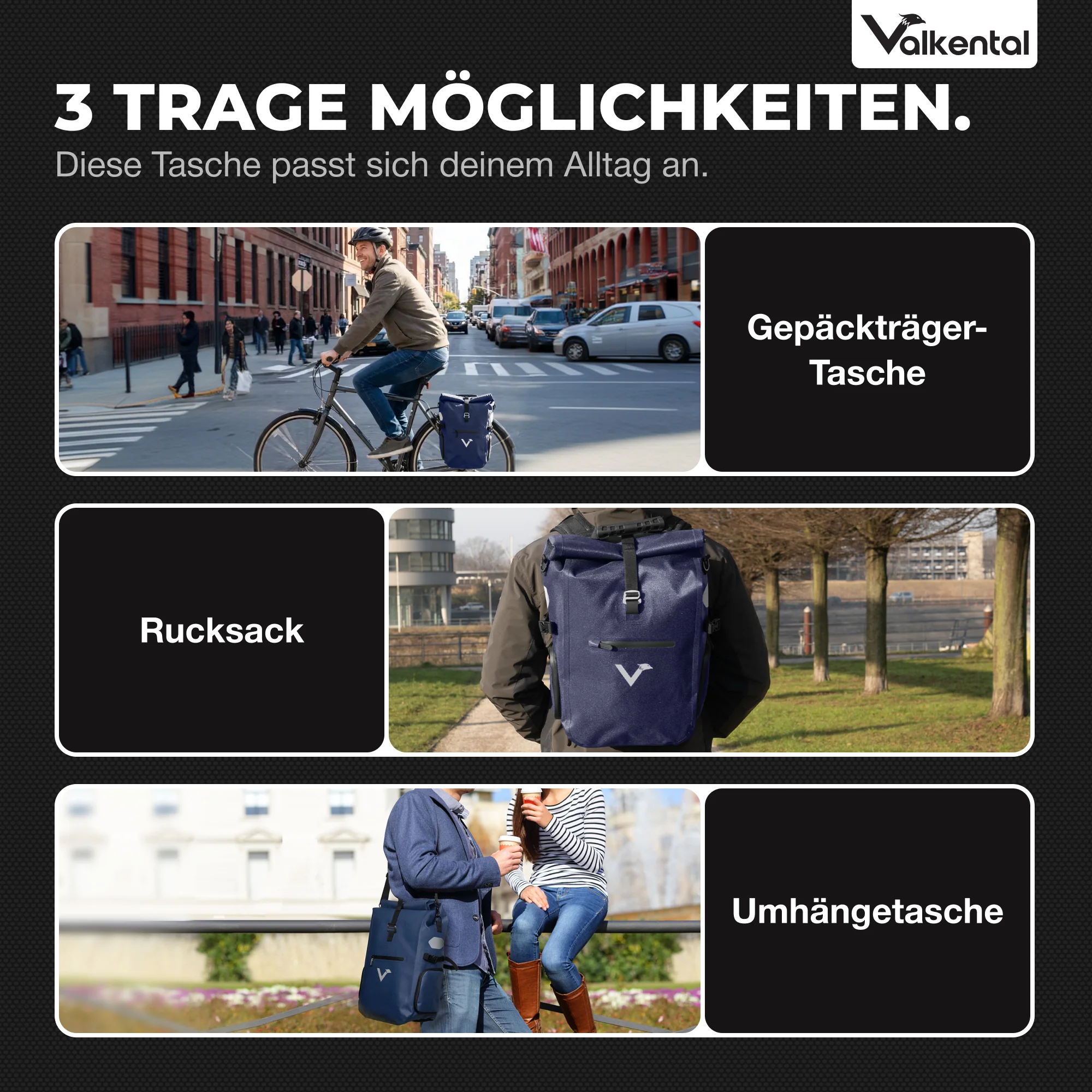 ValkPro 3in1 Fahrradtasche - hochfunktionales Multitalent - Image 10