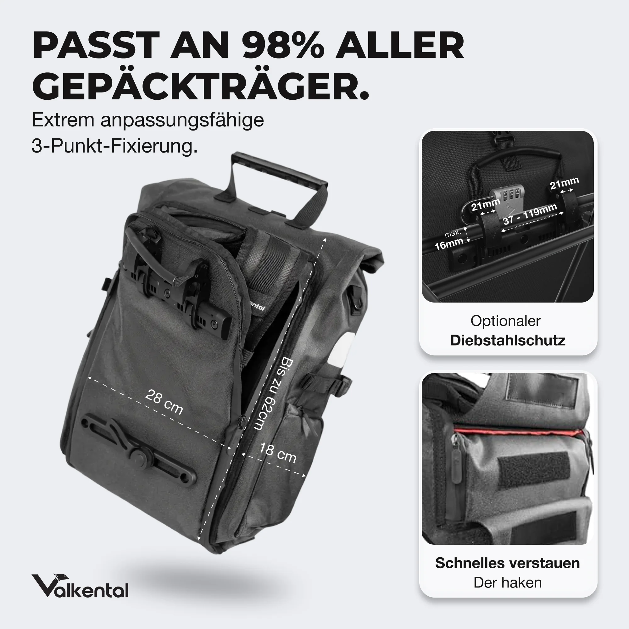 ValkPro 3in1 Fahrradtasche - hochfunktionales Multitalent - Image 25
