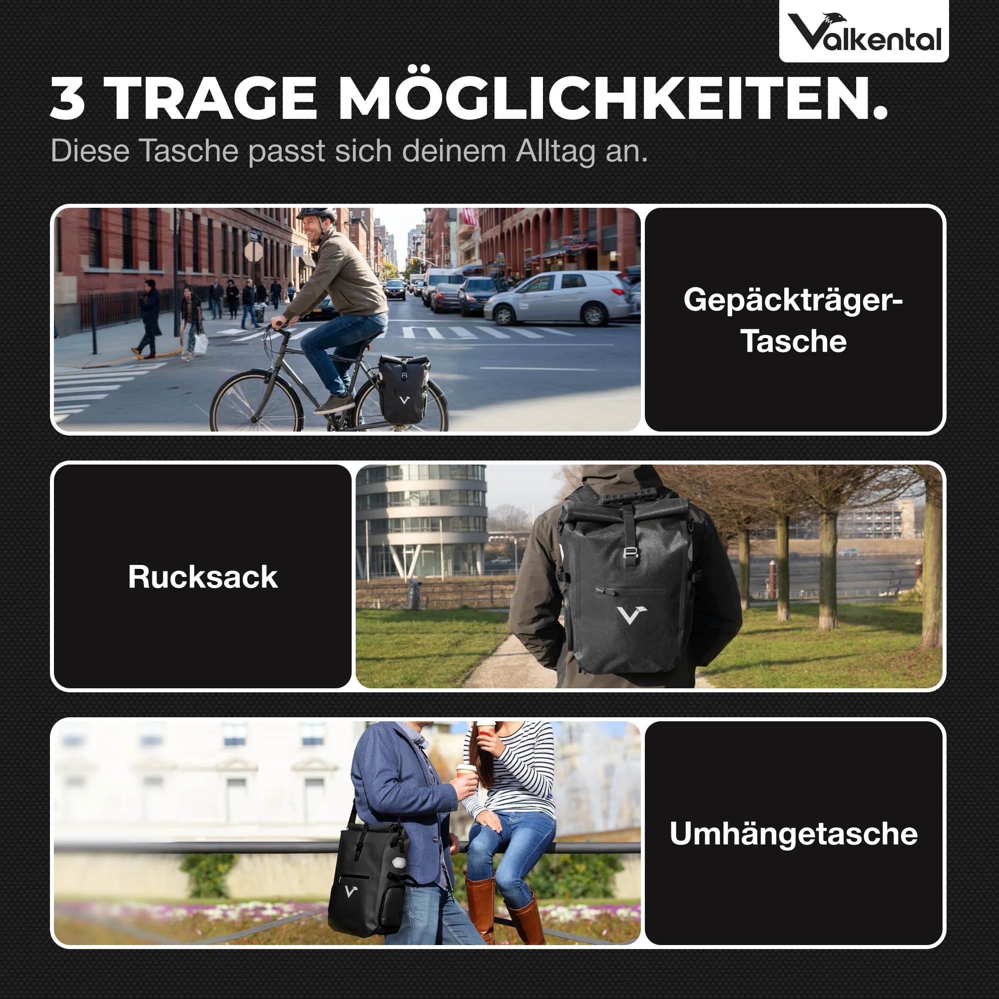 ValkPro 3in1 Fahrradtasche - hochfunktionales Multitalent - Image 30