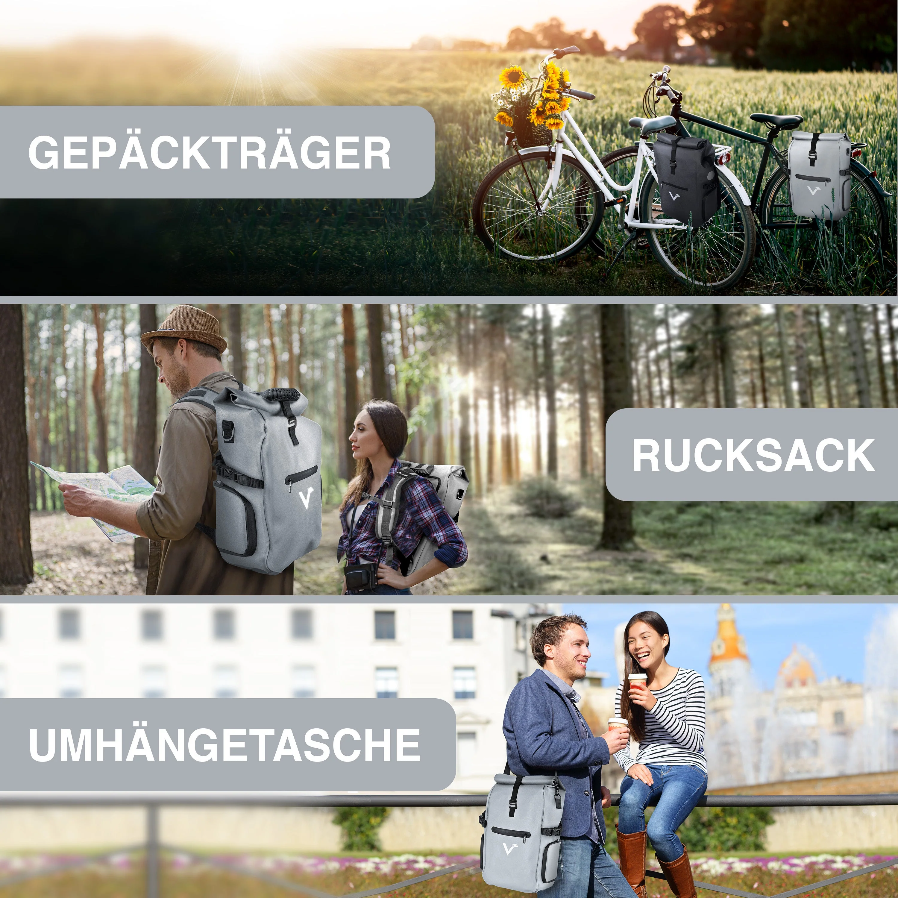 ValkPro 3in1 Fahrradtasche - hochfunktionales Multitalent - B-WARE - Image 16