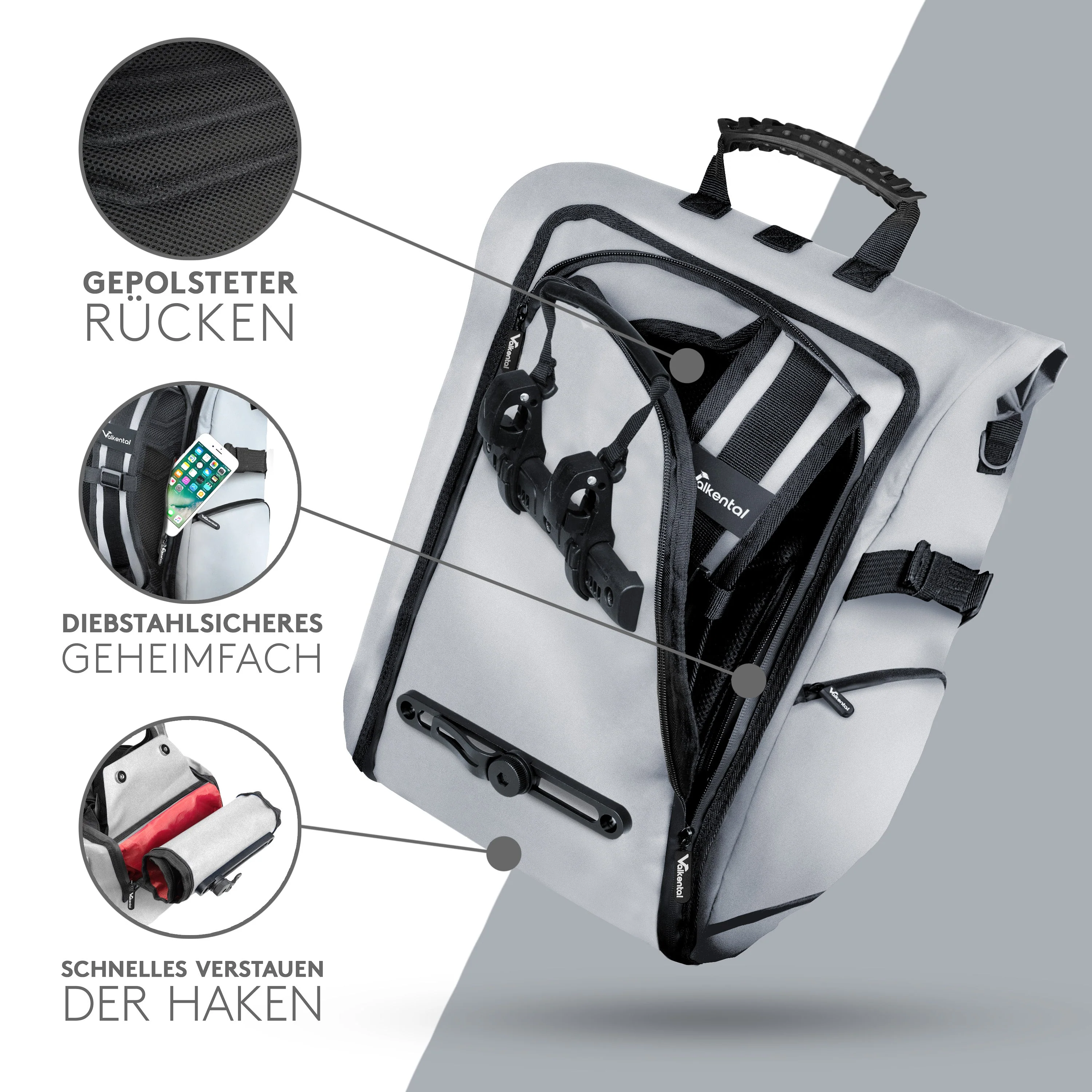 ValkPro 3in1 Fahrradtasche - hochfunktionales Multitalent - B-WARE - Image 18